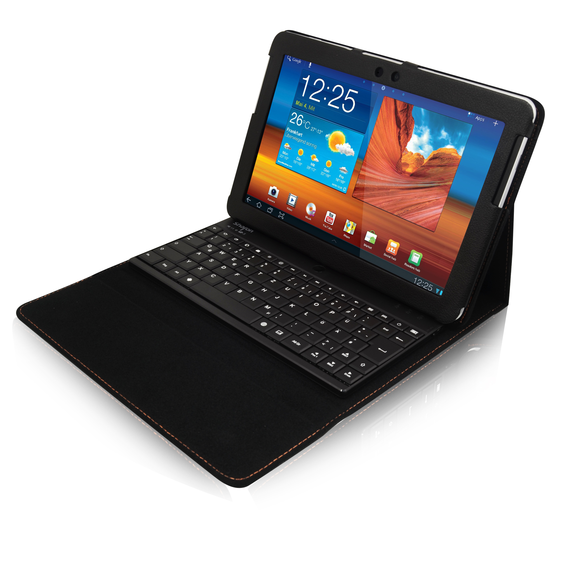 Modieus spelen hoek Leicke | Sharon Tastatur und Tasche für Samsung Galaxy Tab 10.1 10.1N