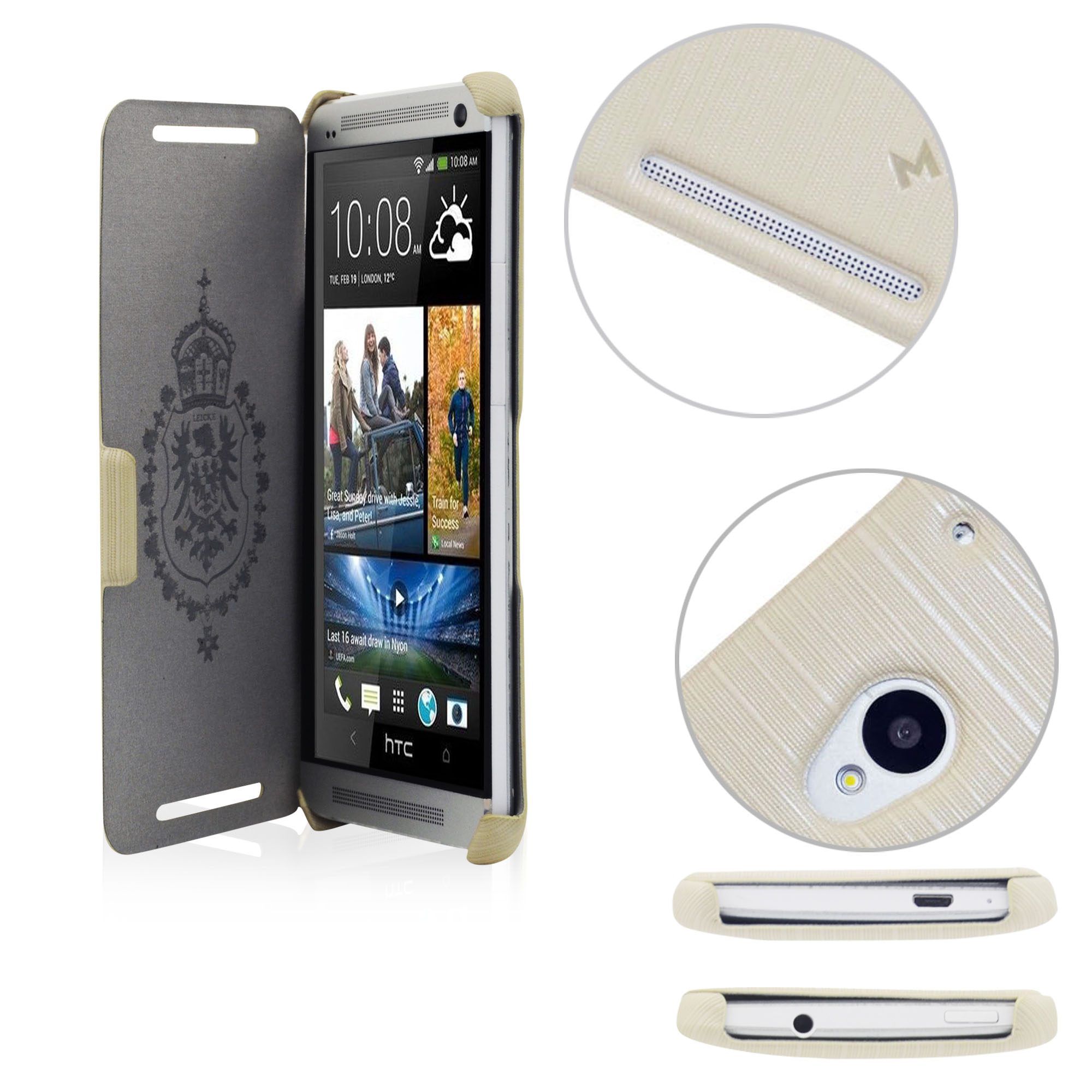 Leicke Manna Case Flip Cover And Wallet Stand For Htc One M7