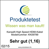 Testsiegel kanaan high speed hdmi kabel abgeschirmt modelnummer kn39789