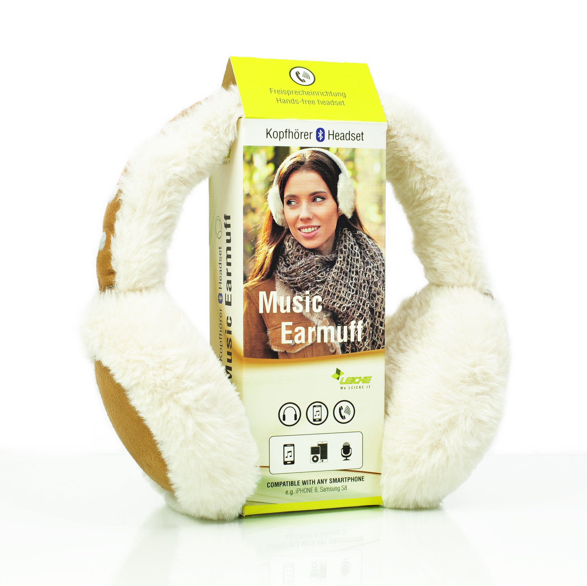 ALZO Bluetooth Earmuff Headphones Fashion Accessory - Color Cream Caramel